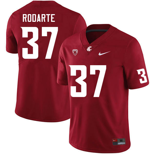 Men #37 Luca Rodarte Washington State Cougars College Football Jerseys Sale-Crimson